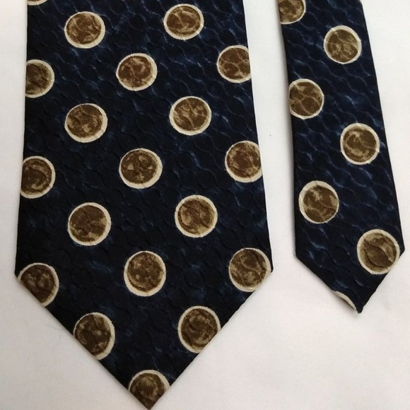 Structure Navy Blue Moon Tie 100% Silk - Picture 2 of 5